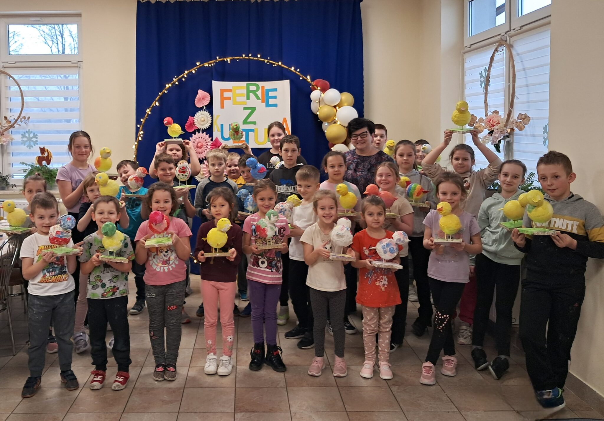 Ferie z Kulturą OK w Hucisku. Twórcza środa- ” Kulturalna Kurka „